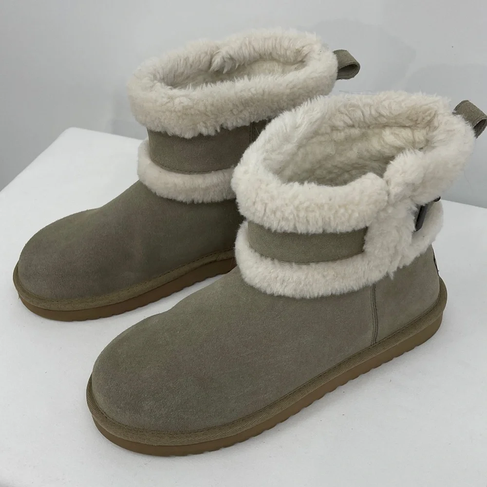 Kookaburra by UGGS BARLEE SUEDE Women's Cream and Tan Winter Boots SIZE 7